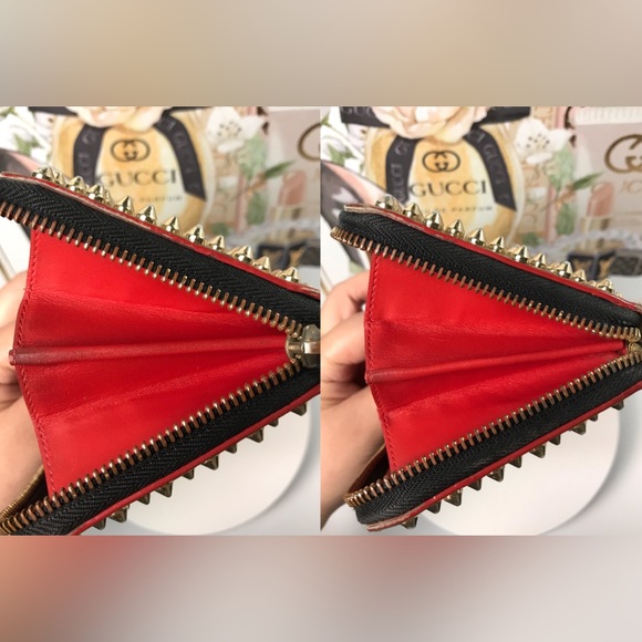 Christian Louboutin Panettone Studded Leopard Zip Around Wallet 🐆❤️ - Picture 13 of 17